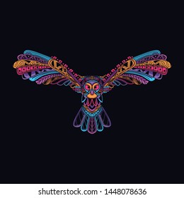 glow in the dark decorative owl from neon color