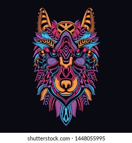 glow in the dark decorative wolf head from neon color