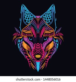 glow in the dark decorative wolf head from neon color
