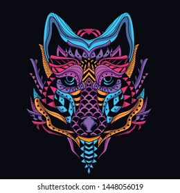 glow in the dark decorative wolf head from neon color