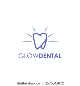 Glow Dental logo template, vector logotype.