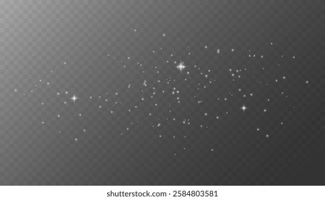 Glow dust. Bokeh light lights effect. Shimmering Dust. Bokeh Lights. Festive Designs.White png dust light. Spark overlay. Vector space stars png. Glowing stars on transparent