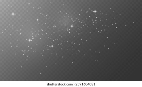 Glow dust. Bokeh light lights effect. Shimmering Dust. Bokeh Lights. Festive Designs.White png dust light. Spark overlay. Vector space stars png. Glowing stars on transparent