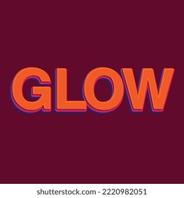 Glow Editable Text Effect Concept | Editable Text Style Effect - Glow Style Theme | Glow Effect, Editable Text Effect in Modern Trend Style | Glow Font Text