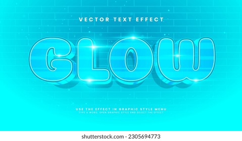 Glow editable text style effect. Vector text effect, with luxury concept.