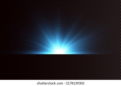 Glow effect. Blue glowing particles, stars. Vector illustration.