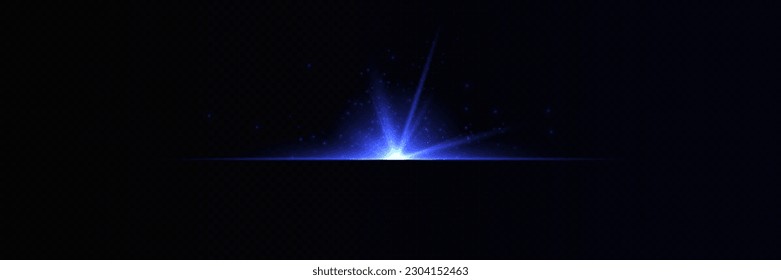 Efecto brillante. Partículas azules brillantes, estrellas. Ilustración vectorial.