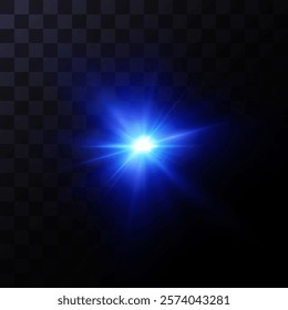 Glow effect. Blue glowing particles, stars. Vector illustration.