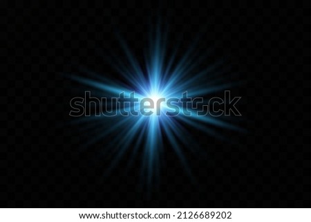 Glow effect. Blue glowing particles, stars. Vector illustration.