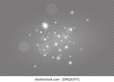 Glow effect. Decoration for the background. Christmas dust.