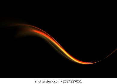 Glow effect. Glitter ribbon. Curved lines. Energy energy. LED glare tape. Shining neon space stripes. Magic round swirl design. The vortex trail effect. Smooth wave. Gentle arc. Light flow. sci fi tec