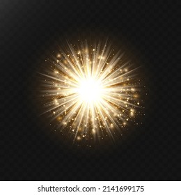 Glow effect. Glowing sparks. The star burst with brilliance. vector light effect