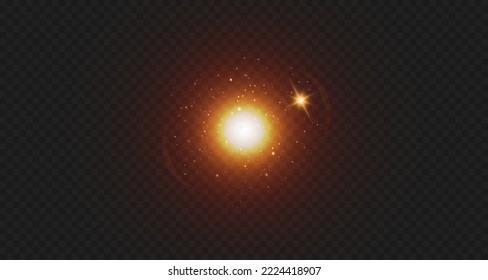 Glow effect. The star burst into flames. Sun. Glare