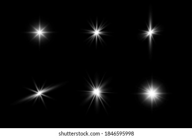 Efecto brillante. Estrella sobre fondo transparente.Sol brillante. Ilustración vectorial.