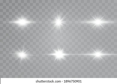 Glow effect. Star on transparent background.Bright sun. Vector illustration.