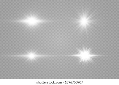 Glow effect. Star on transparent background.Bright sun. Vector illustration.