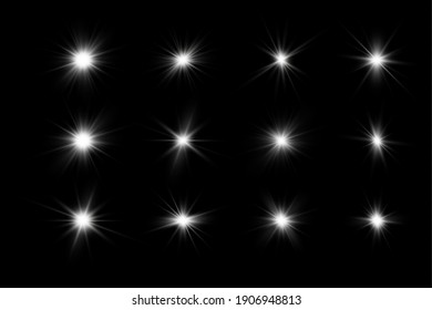 Glow effect. Star on transparent background.Bright sun. Vector illustration.