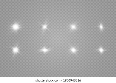 Glow effect. Star on transparent background.Bright sun. Vector illustration.