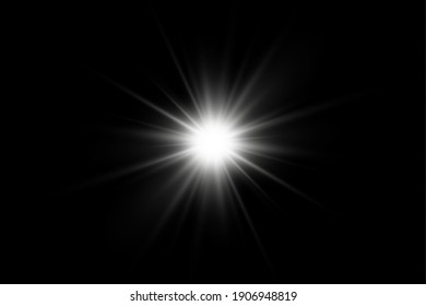 Glow effect. Star on transparent background.Bright sun. Vector illustration.