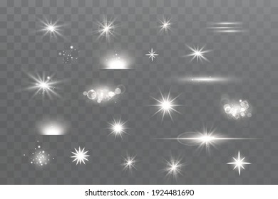 Glow effect. Star on transparent background.Bright sun. Vector illustration.