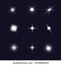 Glow effect. Star on transparent background.Bright sun. Vector illustration.