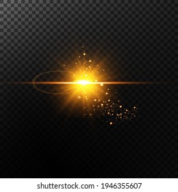 Glow effect. Star on transparent background.Bright sun. Vector illustration.