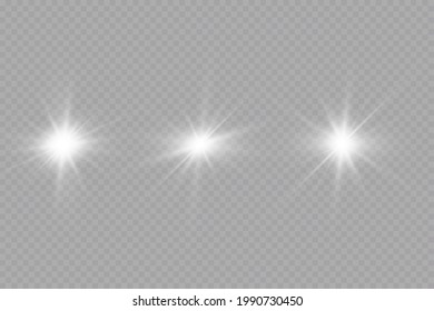 Glow effect. Star on transparent background.Bright sun. Vector illustration.