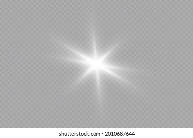 Glow effect. Star on transparent background.Bright sun. Vector illustration.
