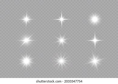 Glow effect. Star on transparent background.Bright sun. Vector illustration.
