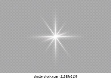 Glow effect. Star on transparent background.Bright sun. Vector illustration.