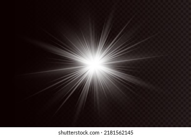 Glow effect. Star on transparent background.Bright sun. Vector illustration.
