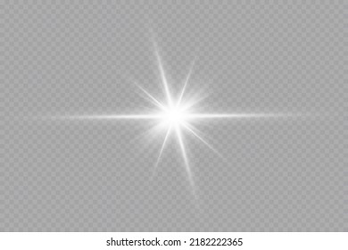 Glow effect. Star on transparent background.Bright sun. Vector illustration.