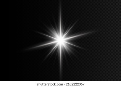 Glow effect. Star on transparent background.Bright sun. Vector illustration.