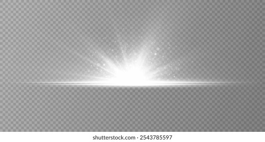 Glow effect. Star sparkles on a transparent background. Vector illustration. the sun	