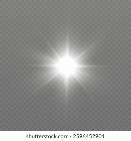 Glow effect. Star sparkles on a transparent background. Vector illustration. the sun	