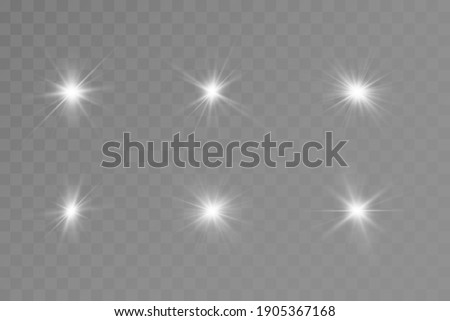 Glow effect. Star sparkles on a transparent background. Vector illustration. the sun