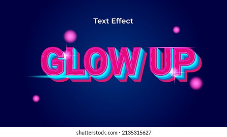 glow up effect text with glowing color