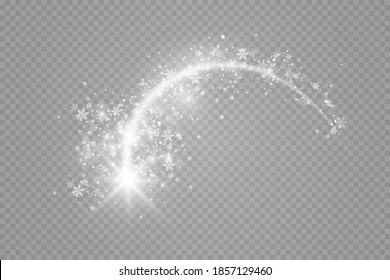 Glow effect. Vector illustration. Christmas Flash Dust. Comet