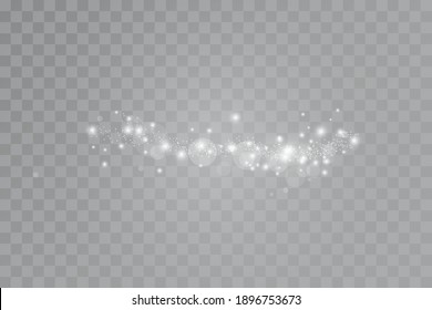 Glow Effect. Vector Illustration. Christmas Dust Flash. Snow Is Falling. Snowflakes.