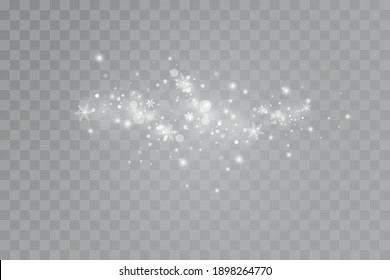 Glow Effect. Vector Illustration. Christmas Dust Flash. Snow Is Falling. Snowflakes.