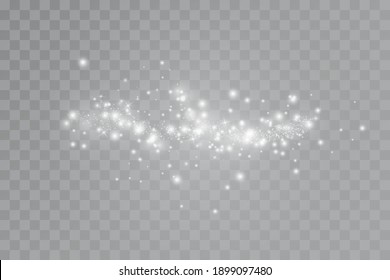 Glow effect. Vector illustration. Christmas dust flash. Snow is falling. Snowflakes.