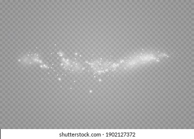 Glüheffekt. Vektorgrafik. Weihnachtsstaub blinkt. Schnee fällt. Schneeflocken.
