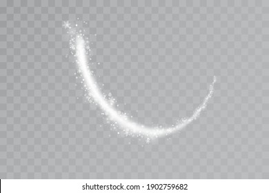 Glow effect. Vector illustration. Christmas Flash Dust. Comet