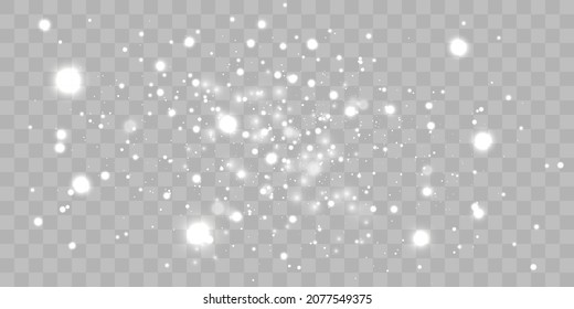 Glüheffekt. Vektorgrafik. Weihnachtsstaub. Schneefall. Praznik.
