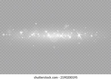 Glow effect. Vector illustration. Christmas dust flash. Snow is falling. Snowflakes.