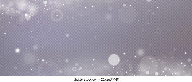 Glow effect. Vector illustration. Christmas dust flash. Snow is falling. Snowflakes.