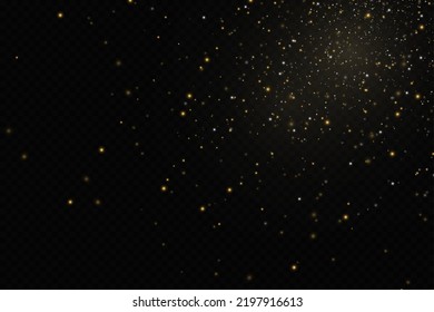 Glow effect. Vector illustration. Christmas dust flash. Snow is falling. Snowflakes.