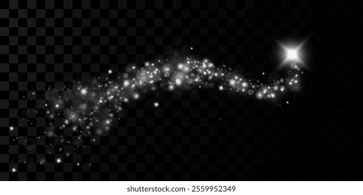 Glow effect. Vector illustration. Christmas Flash Dust. Comet
