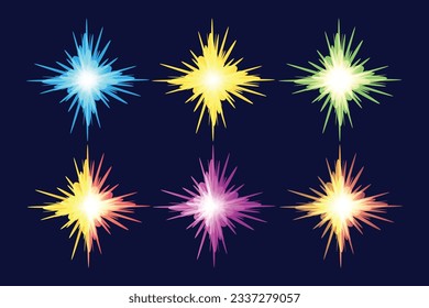colección de conjunto de vectores de starburst de explosión de brillo