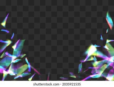 Glow Flare Vector Transparent Background. Iridescent Glare Digital Design. Gradient Spectrum Isolated Illustration. Shiny Glamour Cristal Banner.